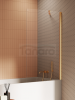 NEW TRENDY Parawan nawannowy NEW SOLEO GOLD BRUSHED stały U 80x140 szkło czyste 6mm Active Shield 2.0 P-0185